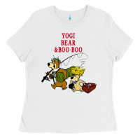 White yogi bear & boo boo Ladies Tee - artisFamous