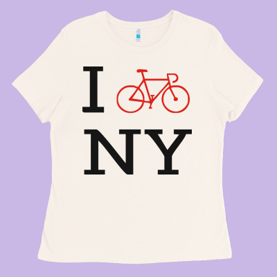 I Bike Ny Funny Bike Ladies Tee Designed By Artisfamous