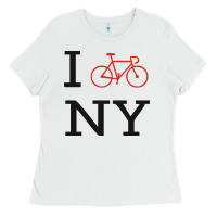 White i bike ny funny bike Ladies Tee - artisFamous