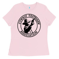 Bubblegum Pink cowboy fast draw association Ladies Tee - artisFamous