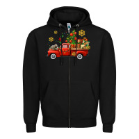 Black Christmas truck Zipper Hoodie - AdoDesignShop