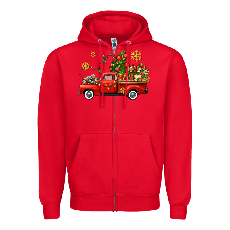 Christmas Truck Zipper Hoodie by AdoDesignShop | Teevron