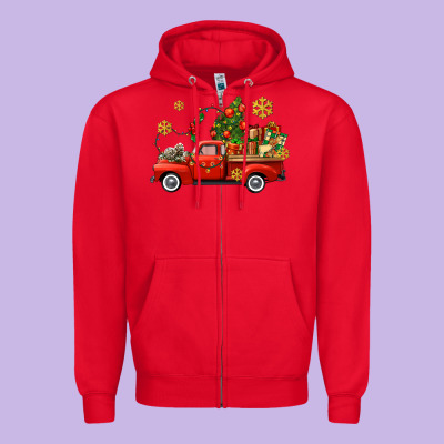 Christmas Truck Zipper Hoodie Designed By Adodesignshop