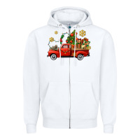 White Christmas truck Zipper Hoodie - AdoDesignShop