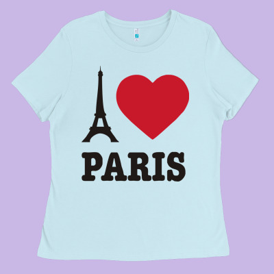 I Love Paris Eiffel Tower Funny Ladies Tee Designed By Artisfamous