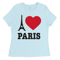Baby Blue i love paris eiffel tower funny Ladies Tee - artisFamous