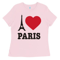 Bubblegum Pink i love paris eiffel tower funny Ladies Tee - artisFamous