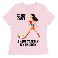 Bubblegum Pink wonder woman sorry can't Ladies Tee - artisFamous