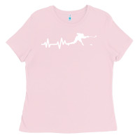 Bubblegum Pink hockey player heartbeat ice Ladies Tee - artisFamous