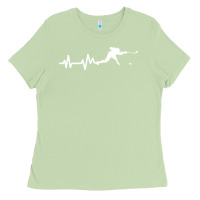 Matcha hockey player heartbeat ice Ladies Tee - artisFamous
