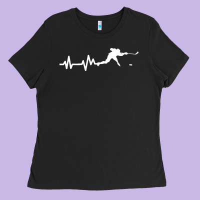 Hockey Player Heartbeat Ice Ladies Tee Designed By Artisfamous