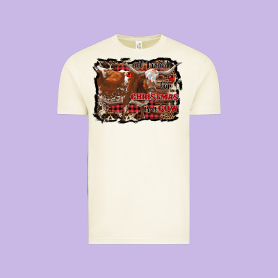 All I Want For Christmas Is A Cow Vintage Tee Designed By Ranaportraitstore