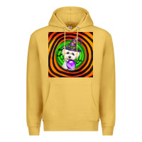Antique Gold halloween bichons frise dog Premium Hoodie - LillyAllenDesigns