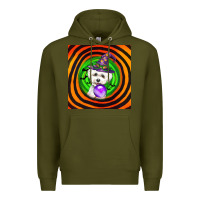 Army Green halloween bichons frise dog Premium Hoodie - LillyAllenDesigns