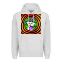 Dove Grey halloween bichons frise dog Premium Hoodie - LillyAllenDesigns