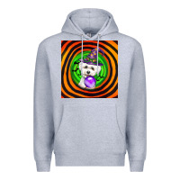 Heather Grey halloween bichons frise dog Premium Hoodie - LillyAllenDesigns