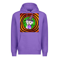 Purple halloween bichons frise dog Premium Hoodie - LillyAllenDesigns