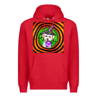Red halloween bichons frise dog Premium Hoodie - LillyAllenDesigns