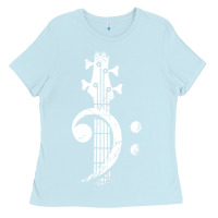 Baby Blue musical guitar bass Ladies Tee - artisFamous
