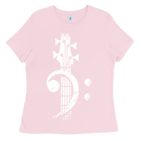 Bubblegum Pink musical guitar bass Ladies Tee - artisFamous