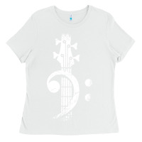 White musical guitar bass Ladies Tee - artisFamous
