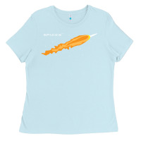 Baby Blue SpaceX Rocket Ladies Tee - artisFamous