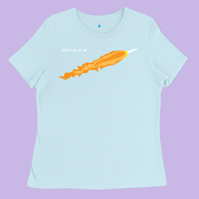 Spacex Rocket Ladies Tee Designed By Artisfamous