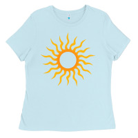 Baby Blue tribal sun Ladies Tee - artisFamous