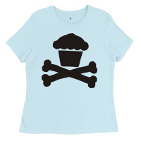 Baby Blue johnny cupcakes funny skull Ladies Tee - artisFamous