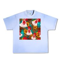 Grape Ice western  chicken with sunflowers seamless pattern Urban Heavy Tee - FaDigitalArtStudio