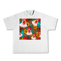 Lunar Rock western  chicken with sunflowers seamless pattern Urban Heavy Tee - FaDigitalArtStudio