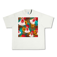 Pistachio western  chicken with sunflowers seamless pattern Urban Heavy Tee - FaDigitalArtStudio