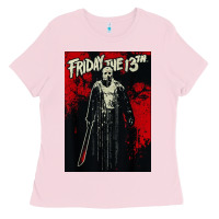 Bubblegum Pink friday the 13th jason drip Ladies Tee - artisFamous