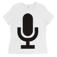 White microphone funny music Ladies Tee - artisFamous