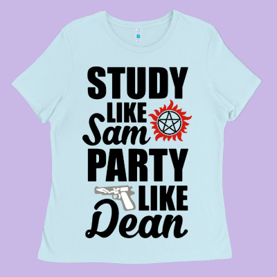 Study Like Sam Party Like Dean Ladies Tee Designed By Artisfamous