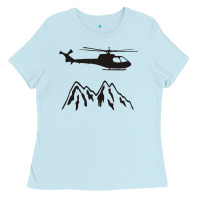 Baby Blue mountain rescue helicopter funny Ladies Tee - artisFamous
