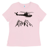 Bubblegum Pink mountain rescue helicopter funny Ladies Tee - artisFamous