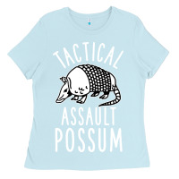 Baby Blue tactical assault possum Ladies Tee - artisFamous