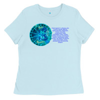 Baby Blue Aquarius Sign Zodiac Astrology Horoscope T-shirt Ladies Tee - artisFamous