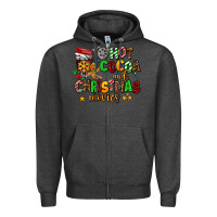 Charcoal Heather hot cocoa and christmas movies Zipper Hoodie - AdoDesignShop