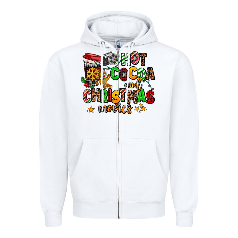 Hot Cocoa And Christmas Movies Zipper Hoodie by AdoDesignShop | Teevron