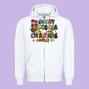 Hot Cocoa And Christmas Movies Zipper Hoodie Designed By Adodesignshop