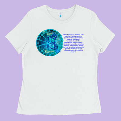 Aquarius Sign Zodiac Astrology Horoscope T-shirt Ladies Tee Designed By Artisfamous