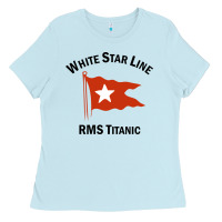 Baby Blue white star line (1) Ladies Tee - artisFamous