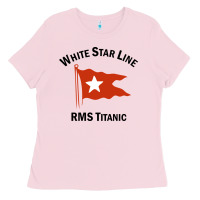Bubblegum Pink white star line (1) Ladies Tee - artisFamous
