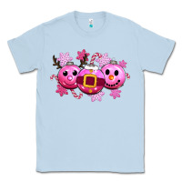 Dusty Blue pink christmas Classic Tee - CowGirlArtShop
