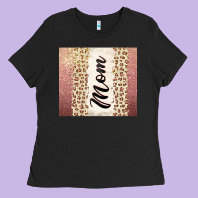 Rose Gold Mom Leopard Glitter Ladies Tee Designed By Cowgirlartshop