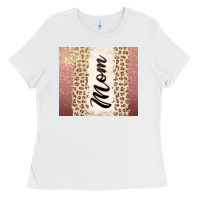 White Rose gold mom leopard glitter Ladies Tee - CowGirlArtShop