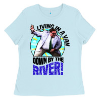 Baby Blue chris farley   matt foley nostalgia Ladies Tee - artisFamous