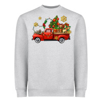 Heather Grey Christmas truck Heavyweight Sweatshirt - AdoDesignShop